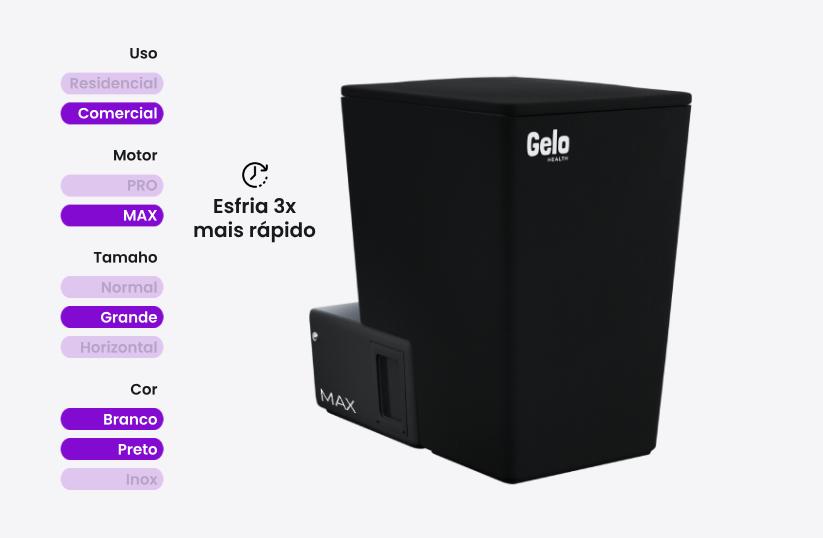 Comprar banheira de gelo max grande preta crioterapia da Gelo Health