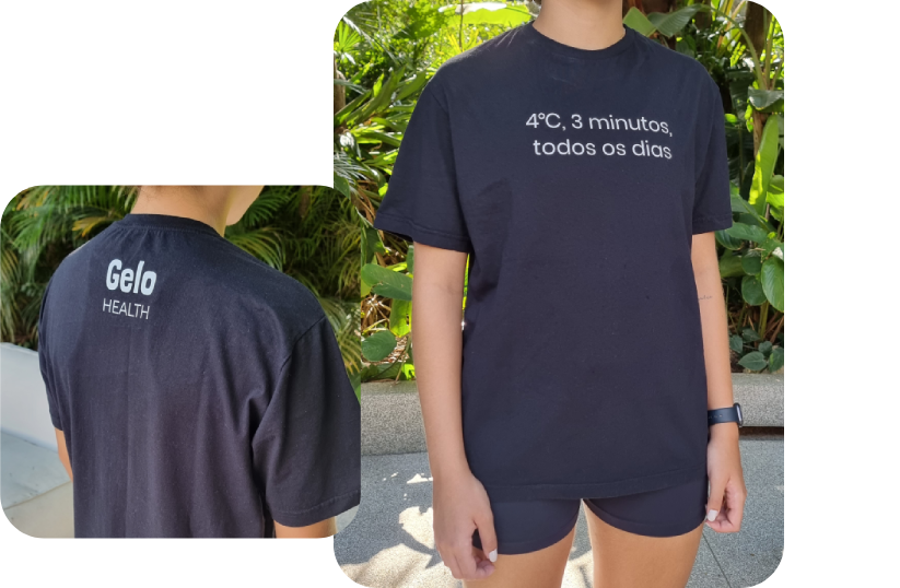 Comprar camiseta banheira de gelo "Faixa preta" da Gelo Health