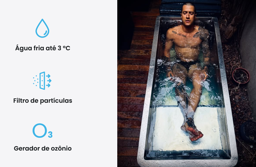 Comprar banheira de gelo horizontal cyber inox crioterapia da Gelo Health